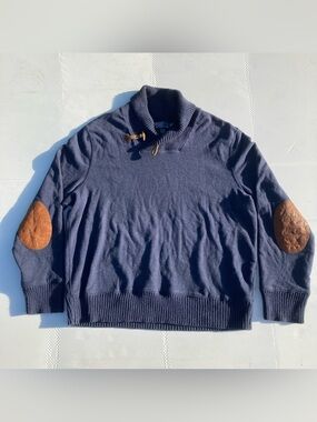 Vintage Polo Ralph Lauren Sweater Mens XXL Shawl Collar Elbow Patch Pullover